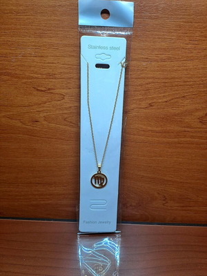 Sign Virgo necklace new, gold stainless steel