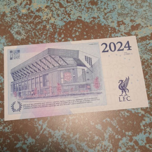 Liverpool FC Official Banknote 2024 Arne Slot