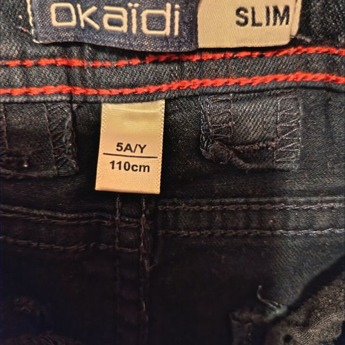 Okaïdi slim denim shorts like new, size 110 cm