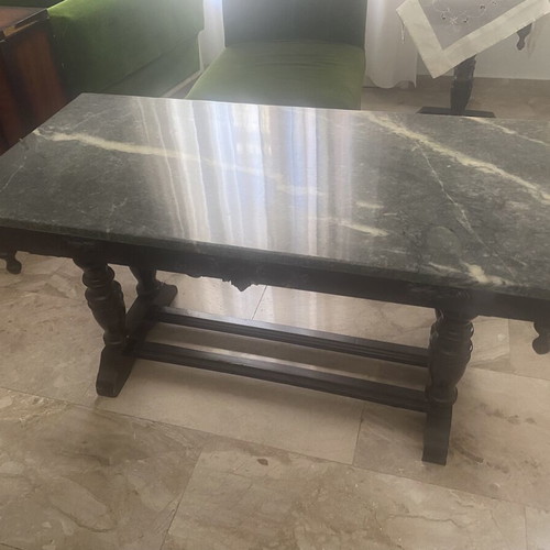 Coffee tables like new, one large and two smaller, wood and marble