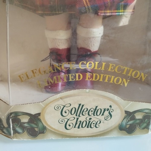 Collector's Choice DanDee Porcelain Doll like new, tartan plaid outfit