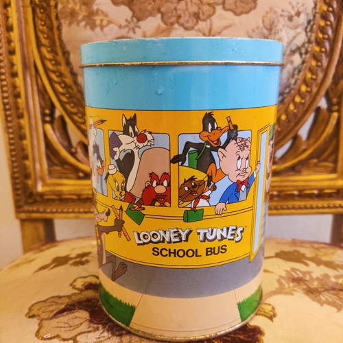 Συλλεκτικό κουτί Looney Tunes School Bus μεταχειρισμένο, τσίγκο