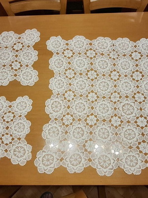 Set of 3 white crochet doilies used, handmade