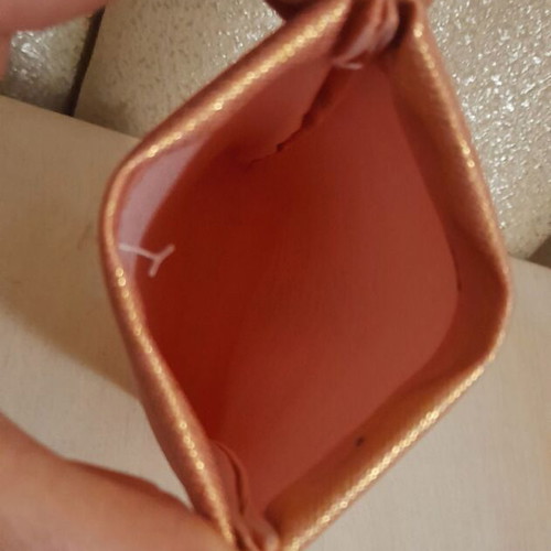 Beautiful glasses case new, pink with gold stripes