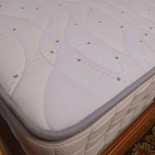 Wooden sofa bed with storage and new Mediastrom mattress used