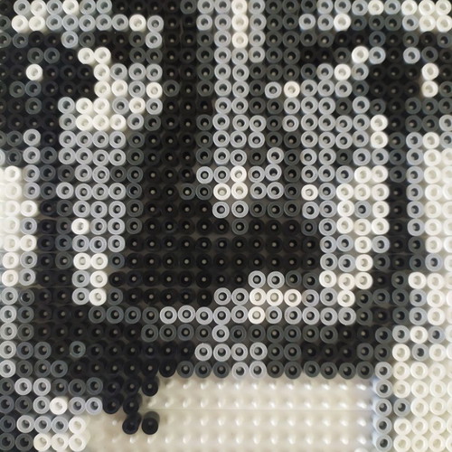 Handmade decorative Salvador Dali portrait black and white