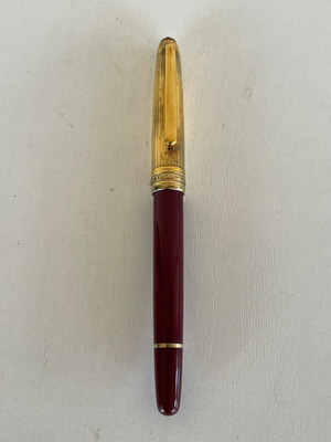 Montblanc Meisterstuck Solitaire Doue Vermeil 925 Bordeaux Rollerball pen used
