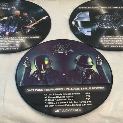 Daft Punk feat Pharrel Williams & Nile Rodgers Get Lucky 3 picture disc vinyl like new