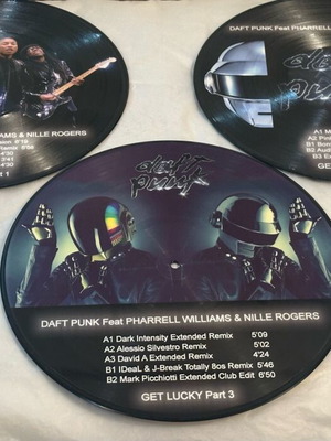 Daft Punk feat Pharrel Williams & Nile Rodgers Get Lucky 3 picture disc vinyl like new