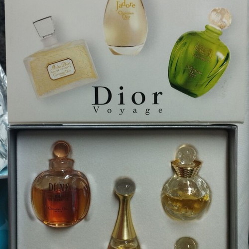 Dior vintage travel perfume set used, Eau de Parfum miniatures