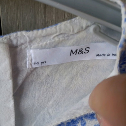 Marks & Spencer floral blue dress like new for 4-5 years old