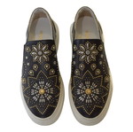 Roberto Cavalli Black Leather Slip-On Platform Sneakers like new, size 38