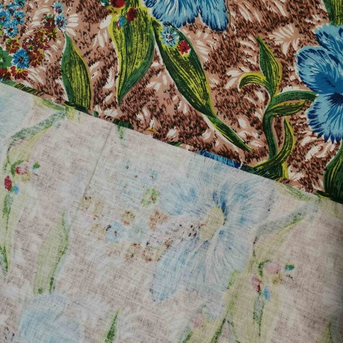 Woven fabric used with floral pattern for multiple uses