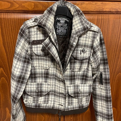 Women's jacket used, size M, white and brown