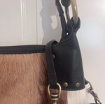 Pony skin crossbody leather bag like new, brown