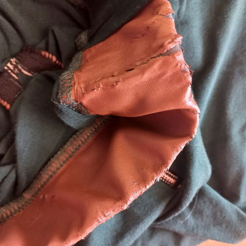 Rossodisera leggings refurbished, green, size S with wear on waistband