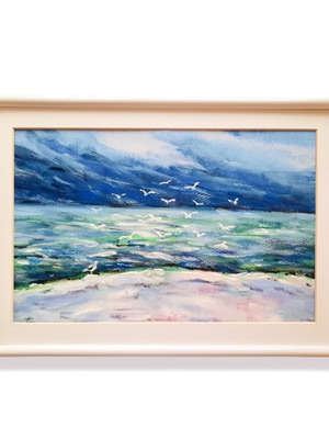 Watercolor painting Lemnos 30x21 cm new, pastel