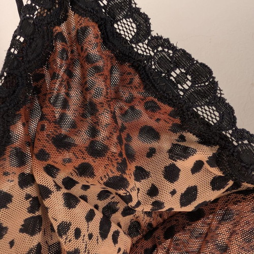 Negligee nightdress leopard print S Med like new