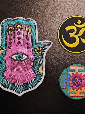 Set of 3 Psychedelic Om Patches like new