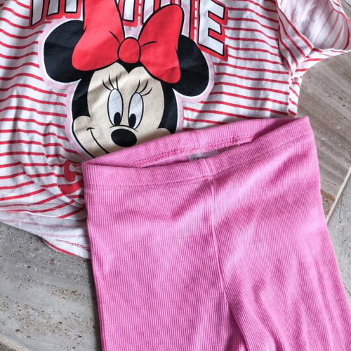 Children's set No3-4 with Zara cycling leggings and Minnie LC Waikiki shirt used