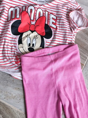Children's set No3-4 with Zara cycling leggings and Minnie LC Waikiki shirt used