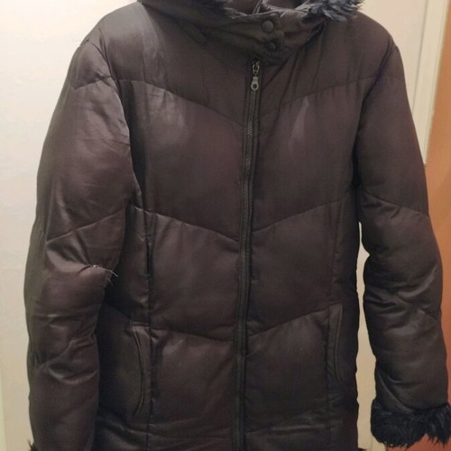 Women's winter jacket used Large with fur and hood black