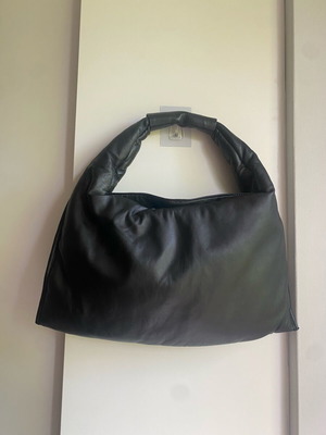Pieces women's leather hobo shoulder bag new, black