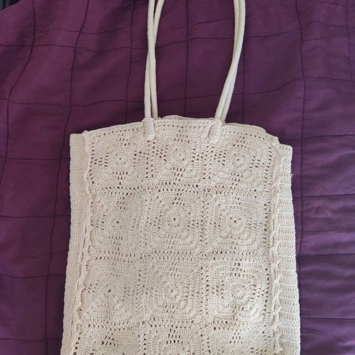 Zara crochet bag large knitted summer beige bag