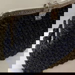  Χειροποίητη πλεκτή τσάντα crochet, Σκούρο μπλε