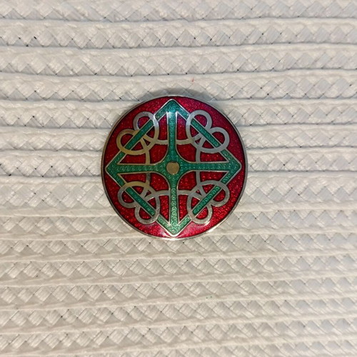 Vintage pin with enamel in Scandinavian or Celtic style like new
