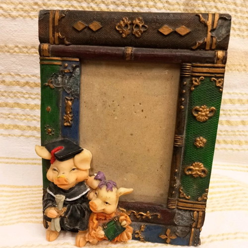 Miss Piggy Wise Piggy frame used, handmade