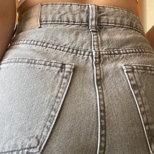 Bershka denim shorts, grey, size S