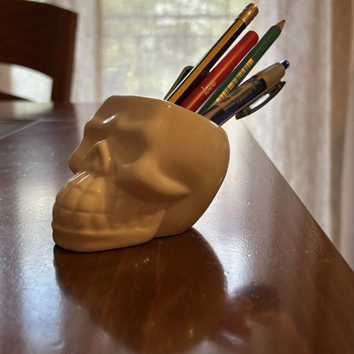 Ceramic Skull Planter like new for small plants