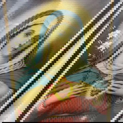 Стара картина икона употребявана, Свети образ на Богородица