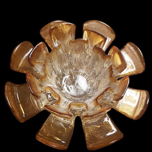 Διακοσμητικό κεντρικό κομμάτι μπολ 2τμχ Mid-Century Modern από κρύσταλλο Murano σαν καινούργιο