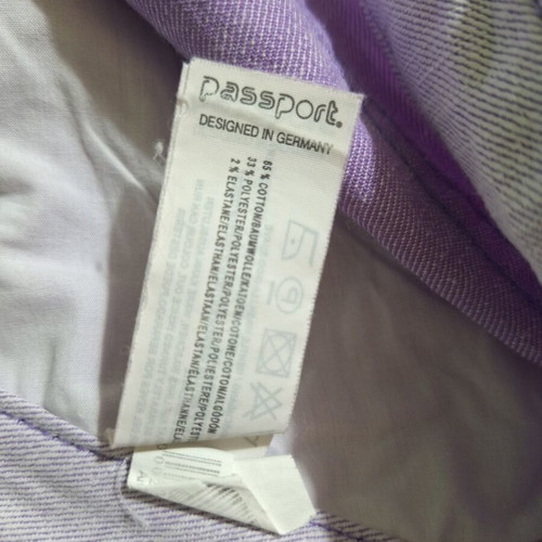 Passport women's lightweight jeans with topstitching in light purple
