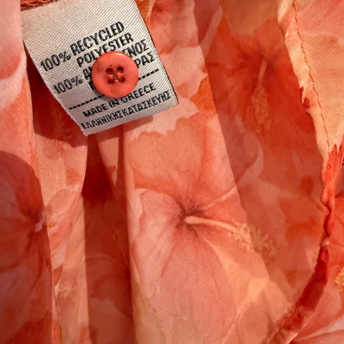 Vassia Kostara shirt one size like new, orange floral