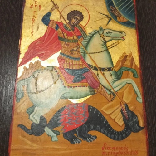 Saint George Icon used, 25×18 cm