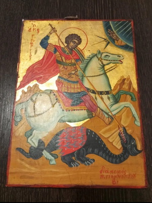 Saint George Icon used, 25×18 cm