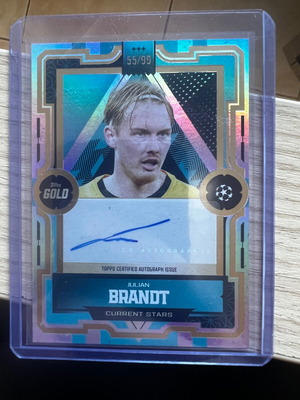 Topps Gold UEFA Julian Brandt Current Stars Certified Autograph card like new