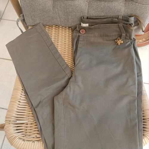 Vero Moda khaki chino pants, small size, office style