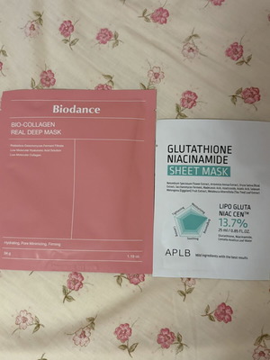 Biodance Bio-Collagen and APLB Glutathione Niacinamide Sheet Masks set new