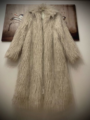 Ckontova Boho Faux Fur Coat like new, one size, grey beige