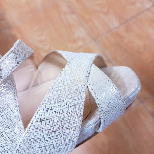 BDBA sandals like new, leather, silver, 12cm heel, size 39