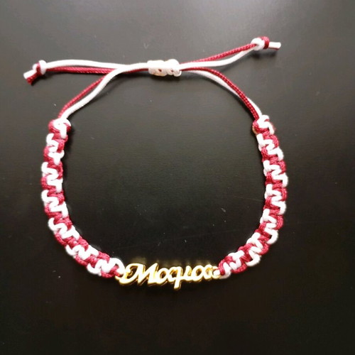 Mama bracelet new, large letter size, red and white, handmade