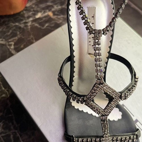 Tiffi Heels New Black with Diamond Foot Jewelry Size 37