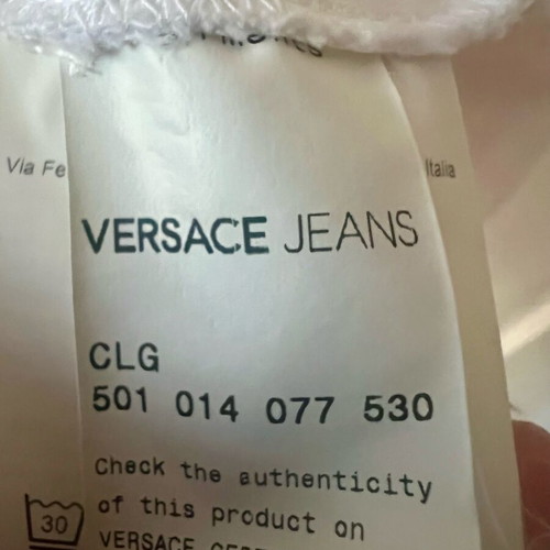 Versace Jeans Cropped Jacket Women’s Size S White with Gold Details New