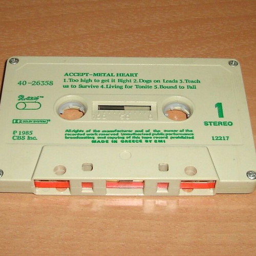 Accept Metal Heart cassette used, metal