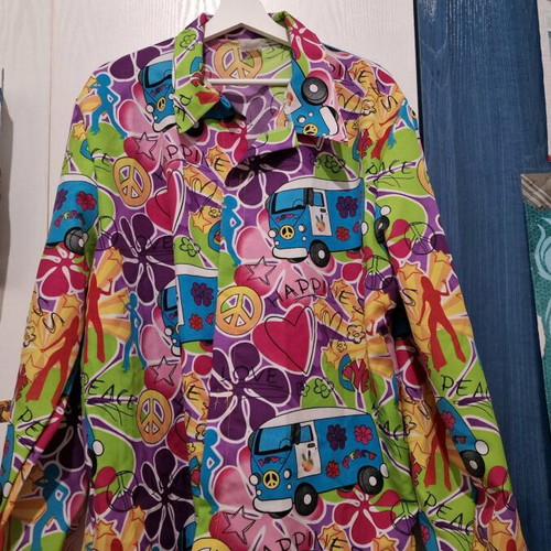 Unisex carnival shirt hippie like new, multicolor XXL