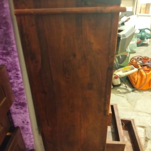 Rustic wooden slim-line armoire cabinet
